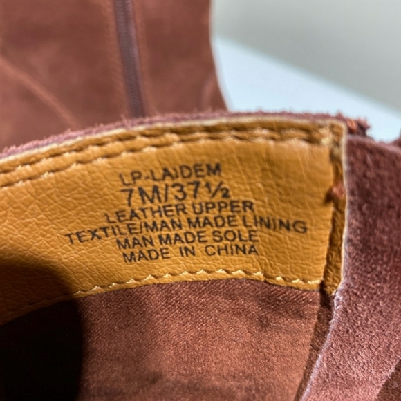 Lucky Brand Laidem Rust Suede Ankle Boot Womens Side Zip Sz 7 M EC - Picture 6 of 8